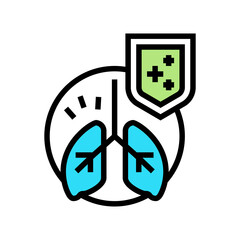 Fototapeta lungs immunity defense color icon vector. lungs immunity defense sign. isolated symbol illustration obraz