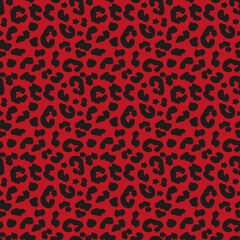 Red leopard seamless pattern. Animal print. Vector background © Lucia Fox