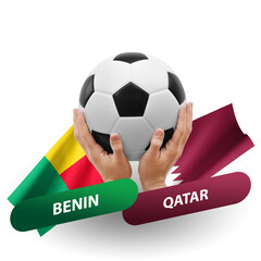 Soccer football competition match, national teams benin vs qatar