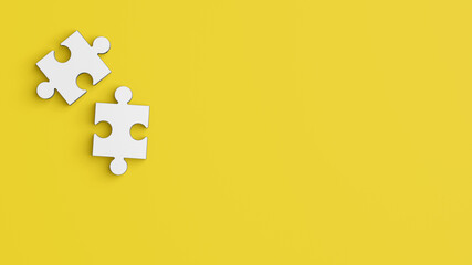 Jigsaw puzzle action background. 3D render illustration.