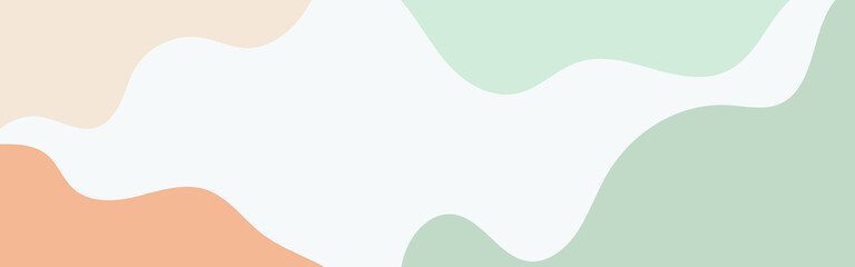 Obraz premium Template for the cover in turquoise and salmon shades, space for text. Light background with handmade wavy pattern in green and pink colors.