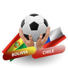 Soccer football competition match, national teams bolivia vs chile