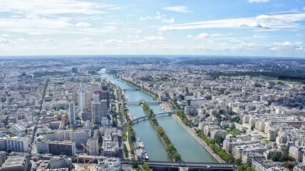 Paris, France, September 2010, panorama of the city from the Eiffel Tower