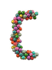 Festive Christmas ornament typeface the character C