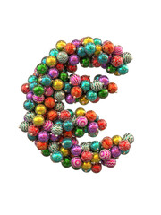 Festive Christmas ornament typeface the character EUR