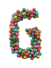 Festive Christmas ornament typeface the character G