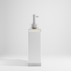 frosted glass bottle cosmetic isolated with blank label 3d render