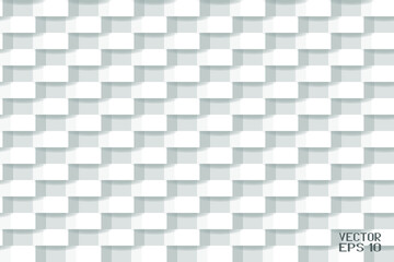 Abstract Black and White Structural Brick Wall. Geometric Seamless Pattern. Solid Stone Surface. Vector. 3D Illustration