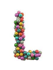 Festive Christmas ornament typeface the character L