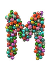 Festive Christmas ornament typeface the character M