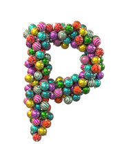 Festive Christmas ornament typeface the character P