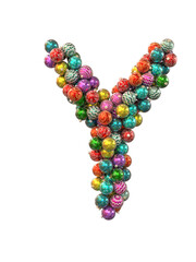 Festive Christmas ornament typeface the character Y