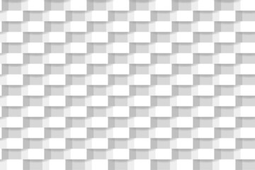 Abstract Black and White Structural Brick Wall. Geometric Seamless Pattern. Solid Stone Surface. Raster. 3D Illustration