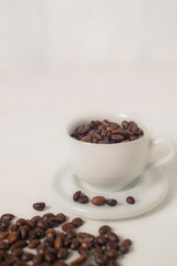 Roasted coffee bean isolated on white background