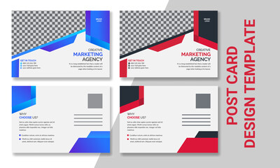 Creative modern Corporate business postcard design template.  