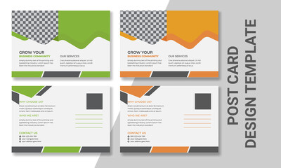 Business corporate creative and clean postcard design template. 