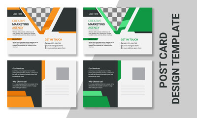 Creative corporate modern and clean vector post card design. 