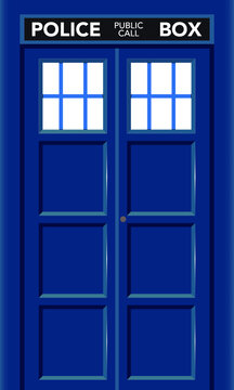 Tür zur blauen Polizeibox