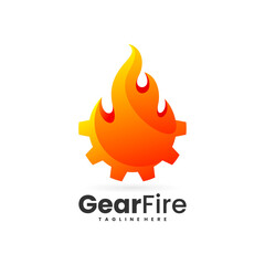 fire gear logo for design template