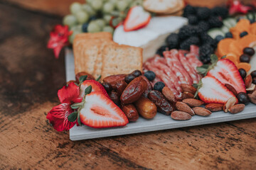 strawberries on a charcuterie board