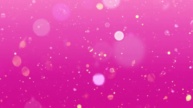 Glitter dust confetti sparkles animation on pink background