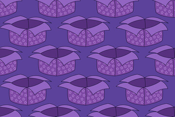 seamless pattern with open gift box vector illustration