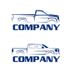 pickup truck  logo - obrazy, fototapety, plakaty