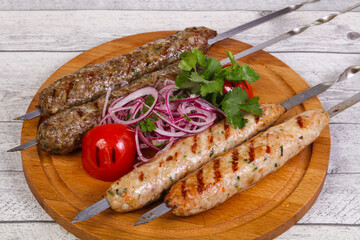 Beef and chicken kebab