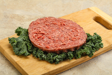 Raw beef burger cutlet for burger