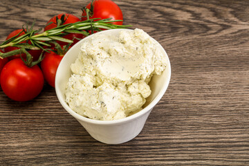 Soft cream cheese with herbs