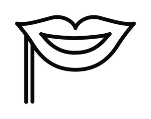 Carnival mask flat line icon. Carnival dressing. Costume for masquerade. Outline sign for mobile concept and web design, store