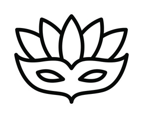 Obraz premium Carnival mask flat line icon. Carnival dressing. Costume for masquerade. Outline sign for mobile concept and web design, store