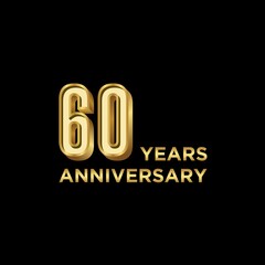 Template logo 50th Anniversary with gold color, Vector, Illustration, EPS10