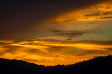 Fototapeta na wymiar Sunset of the city of Medellin