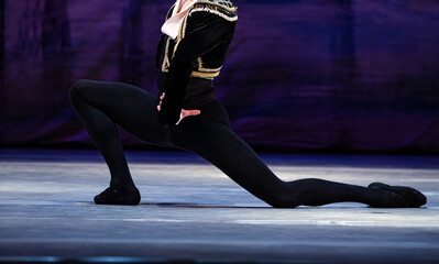 Closeup of classical ballet male dancer