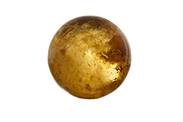 Fototapeta premium Macro mineral stone Calcite orb on a white background