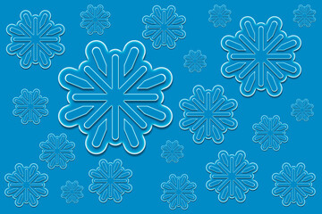 christmas snowflake cutout shapes in holiday blue in various icon sizes