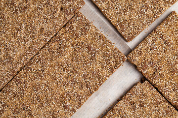 thin and crispy bread close up
