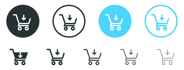 Add to cart icon with arrow down © icons gate