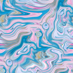 Seamless pattern with liquid and fluid marble texture, mix colors, colourful pastel paint, abstract endless background.