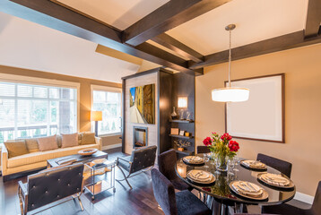 Modern dining room in luxury house.