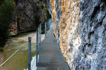 Vero river footpath, Alquezar, Huesca province, Spain - 470710761