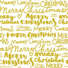 Merry Christmas Lettering - Seamless pattern