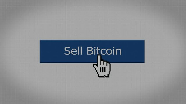 A "sell Bitcoin" animated button click. With optional luma matte.  	