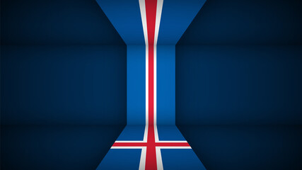 EPS10 Vector Patriotic background with Iceland flag colors.