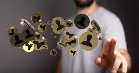 using social network connection 3D rendering