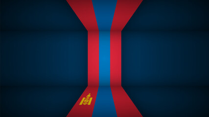 EPS10 Vector Patriotic background with Mongolia flag colors.