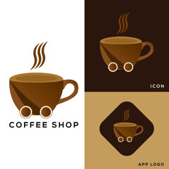 coffee cup icon logo design