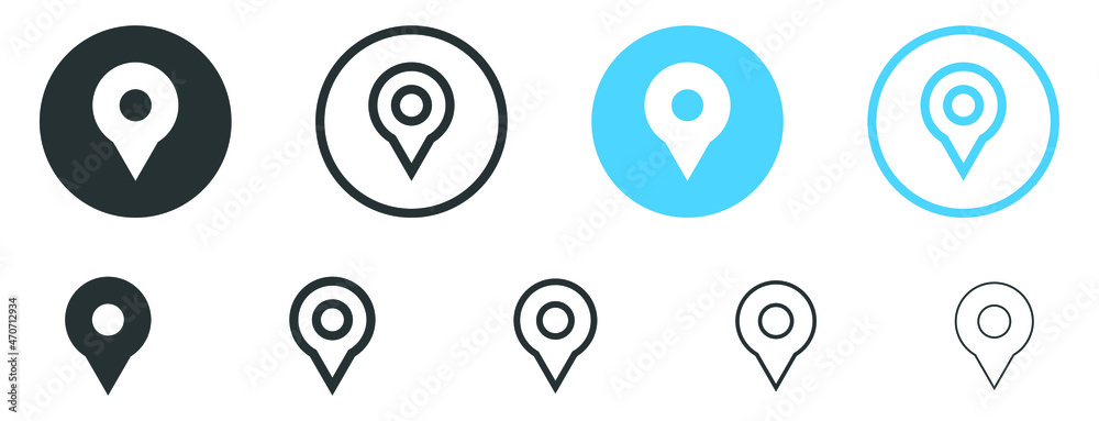 Aufkleber location pin icon, gps map pointer marker symbol