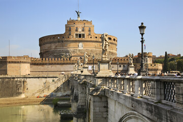 Bridge of Sant Angelo in Rome. Italy